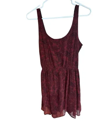 Y2K Abercrombie & Fitch Maroon Patterned Midi Dress thumbnail 2