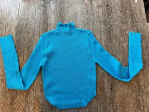 Klassy Network Klesis Mini Mock Neck Long-Sleeve Ribbed Top and the matching Ribbed Mini Skirt with Side Split thumbnail 2