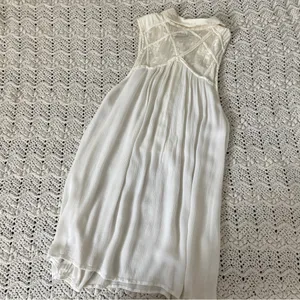 Free People Gauze Sleeveless Lace Tunic Top Cream (Medium) thumbnail 2