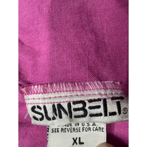 Sunbelt Women's XL Magenta Pink 100% Linen 2 Piece Shirt and Pants Set USA Made thumbnail 4