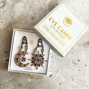 Eye Candy LA - Miya - Celestial Sun and Moon Statement Earrings thumbnail 2