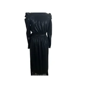 Lulus Dream Big Metallic Puff Long Sleeve Midi Dress in Black Size S thumbnail 11