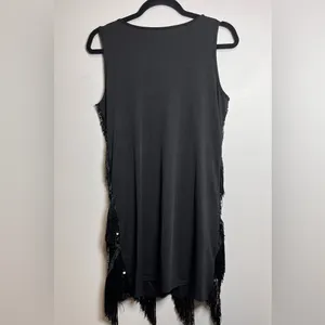 FORUM Roaring 20’s Gatsby Flapper Fringe Black Vintage Dress Women’s Sz XS EUC thumbnail 3