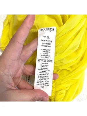 NWT House of CB London Valentina Chartreuse Ruched Mesh Dress Yellow Size XS thumbnail 4