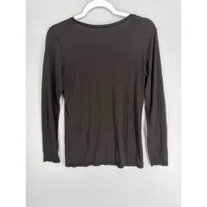 Uniqlo Womens Heattech Thermal Base Layer Long Sleeve Scoop Neck Black Large thumbnail 2