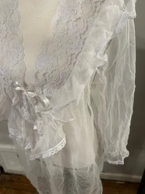Fairy core white sheer lace top Size M thumbnail 3
