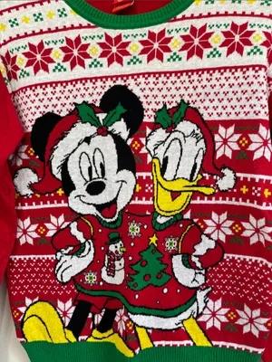 Disney Women's Long Sleeve Christmas Sweater Size Medium thumbnail 2