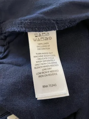 Joie Navy Blue Wide-Leg Pull-On Pants Size Medium 100% Linen thumbnail 8