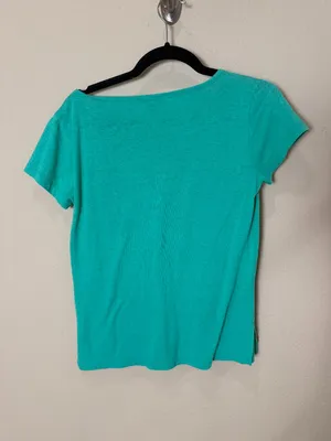 J Crew V Neck Cap Sleeve Tee T Shirt Size XS Green thumbnail 6