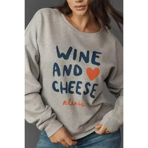 Maeve Anthropologie Jordan Nickson Wine and Cheese Graphic Sweatshirt XS thumbnail 2