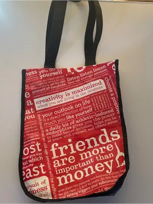 Lululemon Reusable Tote Bag Red Black Grocery Gym Shopper thumbnail 2