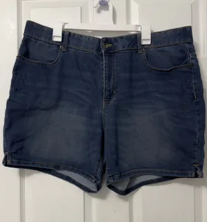 Terra & Sky Indigo Stretch Denim Shorts thumbnail 1