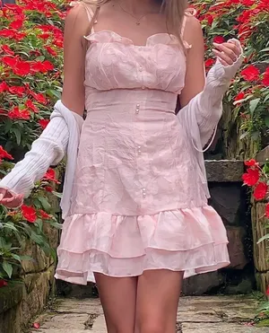 Baby pink mini dress thumbnail 1