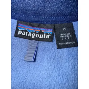 Vintage Patagonia Women’s XS Polartec Fleece Sherpa Vest Light Blue zip up thumbnail 2