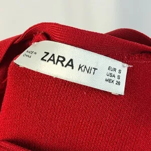Zara Knit Red V-Neck Bandage Fitted‎ Tank Top S thumbnail 4
