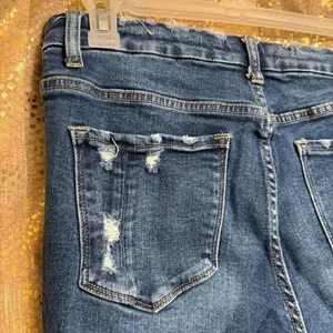 Vervet Darker Blue High Rise Raw Hem Ankle Cropped Stretchy Jeans 32 thumbnail 8