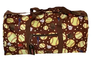 Softball Printed Oversized Duffel Gym. New With Tags thumbnail 1
