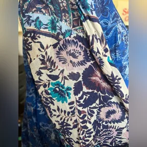 Free people Rose bud paisley print Point Collar Neck .Long Sleeve Blouse thumbnail 5