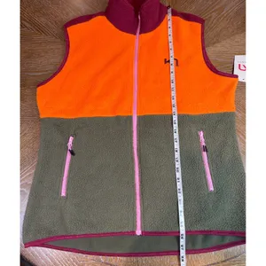 Kari Traa NWT Ane Midlayer Vest Size XL Orange Olive Green Colorblock Fleece thumbnail 8