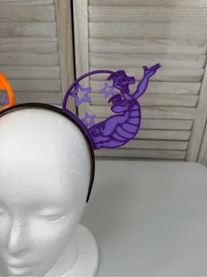 DISNEY Figment 3D Printed Minnie Ears/Headband Purple/Orange-OS thumbnail 2