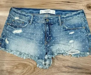 Abercrombie and Fitch Blue Silver Dot Cutoff Shorts Women’s 4/27 thumbnail 1