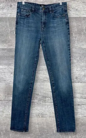 Skinny Straight Blue Jeans Womens 30 (31X30) Mid Rise Stretch Denim thumbnail 1