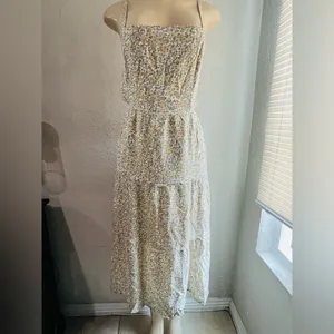Hollister women’s bohemian sexy maxi floral print dress size Med NWT thumbnail 5