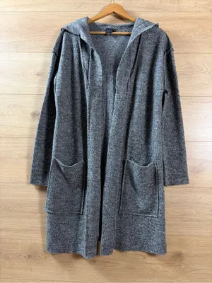 LuLu Women's Hooded Felted Wool Cardigan Small thumbnail 5