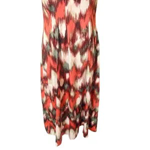 Banana Republic Halter Midi Dress Womens 6 Orange‎ Green New Abstract Ikat Print thumbnail 8