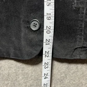Vintage Y2K St. Johns Bay Black Corduroy Blazer Jacket Mandarin Collar Stretch M thumbnail 3
