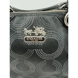 Coach Madison Dotted Op Art Sophia Satchel Bag Black Patent Trim Women Small thumbnail 3