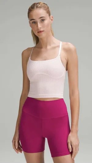 Lululemon | Women's | Athletic | Strappy Seamless Yoga Shelf Tank | Pink | 4 thumbnail 1
