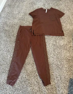 Rare Healing Hands Knit Jogger Scrub Set sz L thumbnail 1