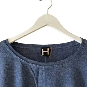 H by Bordeaux Blue Navy Soft Boat Neck Dolman Long Sleeves SZ L thumbnail 5