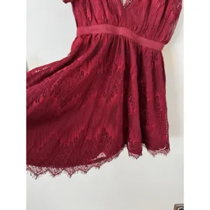 TOBI Burgundy Red Lace Sexy V Neck Mini Dress Size Small thumbnail 7