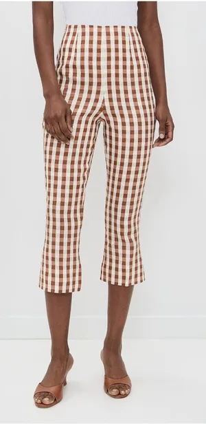 NWT FAITHFULL Valeria Capri Pants in gingham cedar thumbnail 1