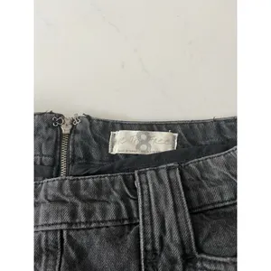 Free People Womens Skirt Black Size 8 Elisa Denim Distressed Slit thumbnail 4