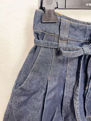 En Saison Nicola Denim Pleated Summer Shorts $88 Size Small thumbnail 5