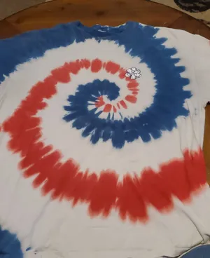 A Girl Thing Patriotic Spiral Tie-Dye Tee in Red, Blue & White thumbnail 1