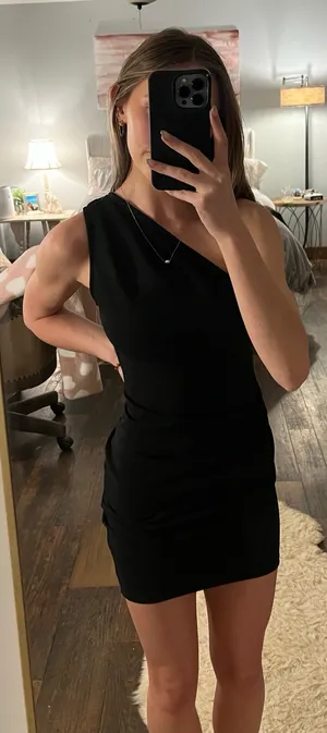 Jump Black one shoulder dress thumbnail 1