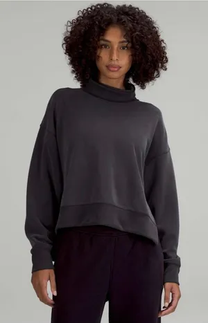 lululemon Softstreme Turtleneck Pullover Size 14 - Black thumbnail 1