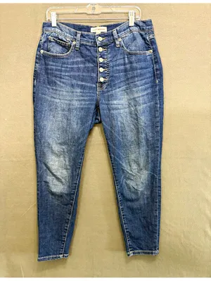 Lucky Brand Bridgette High Rise Skinny Jeans Blue XL Button Fly Pockets Denim thumbnail 2