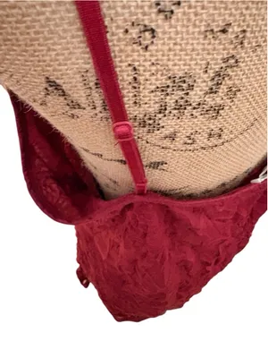 Maurices Burgundy Crinkled Lace Trim Camisole Size XL (20” PTP) thumbnail 4