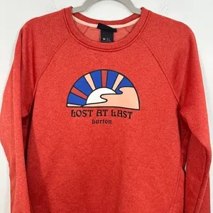 Burton Lost At Last Graphic Crewneck Sweatshirt Red Heather‎ Women's Medium Ski thumbnail 4