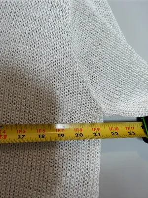 Vintage Sag Harbor Open Knit Cardigan Womens M White Short Sleeve Sheer Y2K thumbnail 4