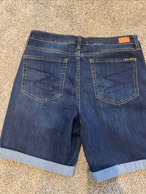 Seven7 Dark Blue Denim Rolled-Hem Women's Shorts thumbnail 3