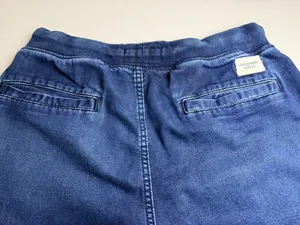 Abercrombie & Fitch Womens M Denim Jogger Jeans Blue Drawstring Stretch thumbnail 5