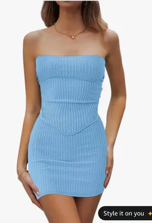 Blue Sweater Tube Set Amazon Size M thumbnail 1