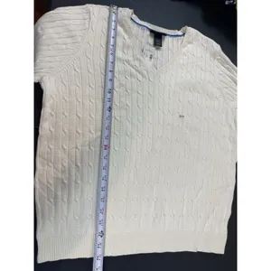 Lane Bryant Cable Knit Sweater Womens 22/24 Cream V-Neck 100% Cotton Preppy NWT thumbnail 7