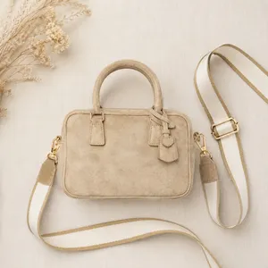 Universal Threads Tan Faux Suede Small Satchel Handbag Crossbody Bag NWT thumbnail 2